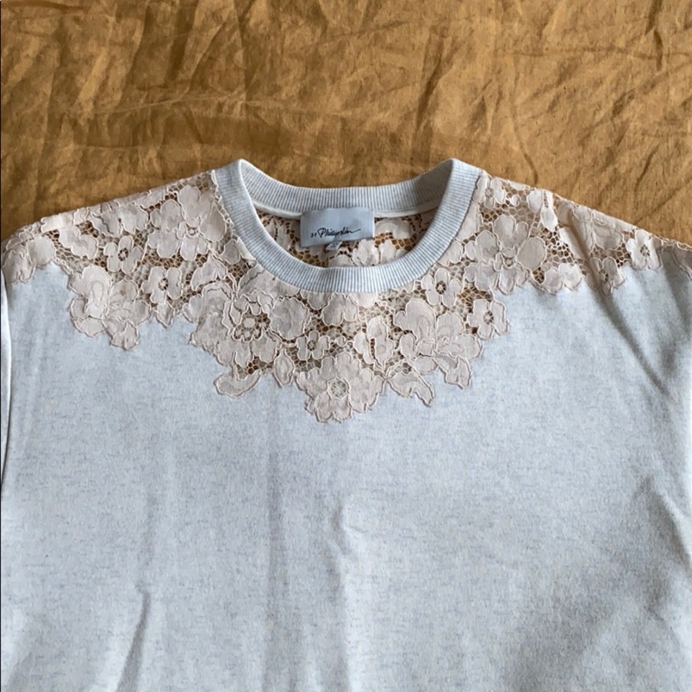 EUC 3.1 Phillip Lim lace detail cropped sweatshirt